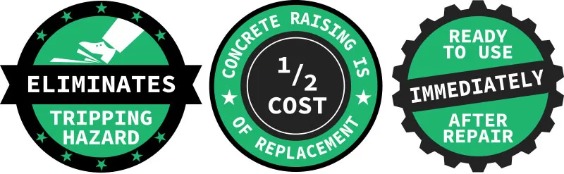 Cracked concrete from settlement