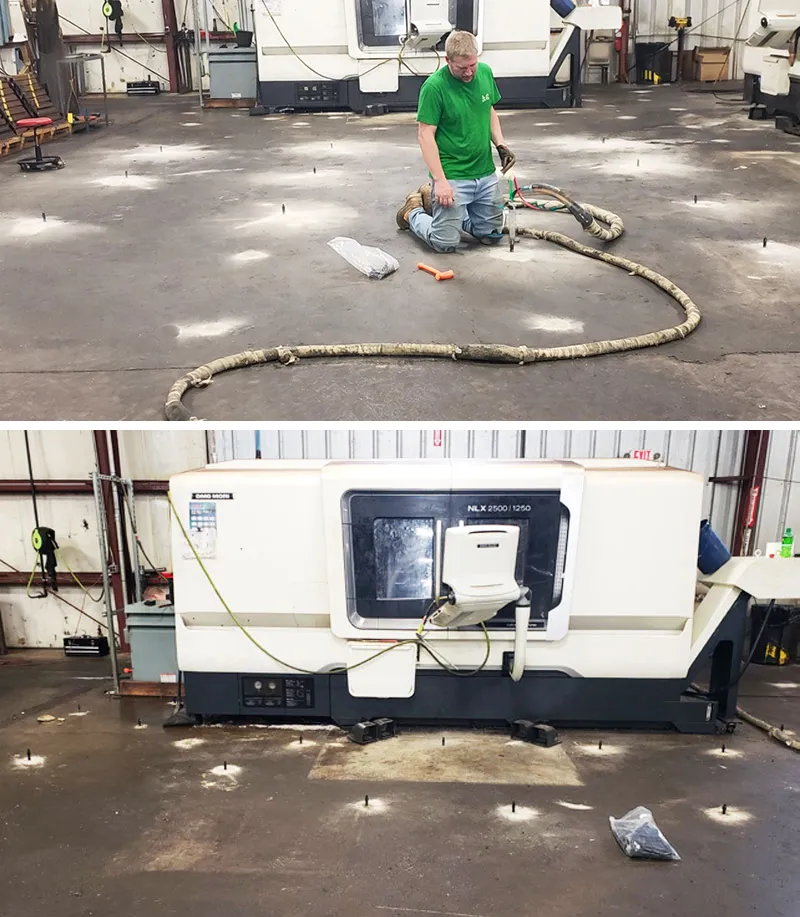 Factory Floor Concrete Leveling